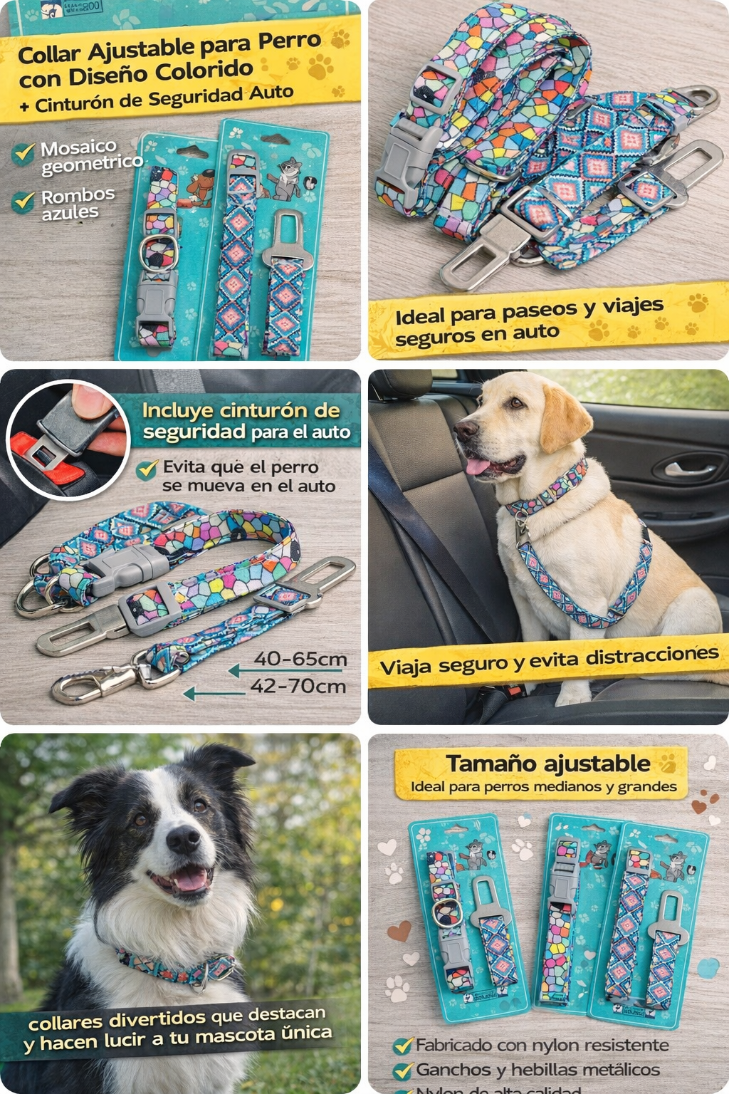 Cinturón Seguridad Mascota Perro Auto Ajustable Correa